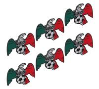 PAMINGONO 6pcs 2026 Soccer Commemorative Pins Mexican Flag Alloy Lapel Badge Lightweight and Easily Attached Souvenir for Soccer Fans and Game Day Accessories