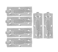 PAMINGONO 6pcs Automatic Closing Door Hinge Stainless Steel Spring Loaded Hinges 1.96" X 2.75" Strong Load-Bearing Capacity Silver Finish for Wooden Doors in Bathrooms and Offices
