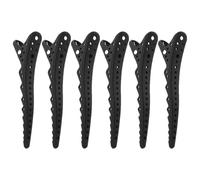 PAMINGONO 6pcs Black Plastic Ys Park Comb Hair Cutting Hairpin Set Smooth Surface and Strong Hold, Professional Hair Accessories for Hairdressing and Washing Face