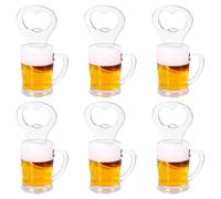 PAMINGONO 6pcs European Style Magnetic Beer Mug Bottle Opener for Refrigerator Strong Hold Magnetic Attachment for Bar Home Camping Party Use Unique Vintage Design