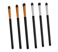 PAMINGONO 6Pcs Eye Shadow Brush Set Soft Horse Hair with Plastic Handle for Eye Makeup Includes Curved Angled Blending Brushes for Eye Blending and Giving