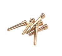 PAMINGONO 6pcs Golden Brass Guitar Bridge Pins for Acoustic Folk Guitars Stable Full Timbre Replacement String Pegs Enhance Sweep Picking Volume and Portamento