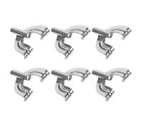 PAMINGONO 6pcs Metal Bass Drum Claw Hooks Kit Silver Percussion Instrument Mount Replacement Parts for Snare and Marching Drums