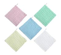 PAMINGONO 6pcs Muslin Washcloths 6-Layer Cotton Absorbent Face Towels for Newborns and, Soft Washcloth Set Multi-Color Squares for Gentle Skin Care