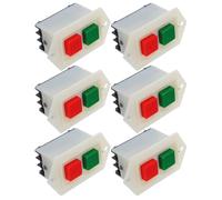 PAMINGONO 6pcs On Off Push Button Switch for Table Grinder Industrial Machine Control Heavy Duty Start Stop Safety Switch for Workshop Drill Press Equipment