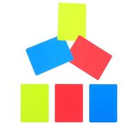 PAMINGONO 6pcs PVC Thickened Referee Cards Red Yellow Blue Soccer Penalty Game Accessory High Visibility Sports Judge Cards for Football Competition Training