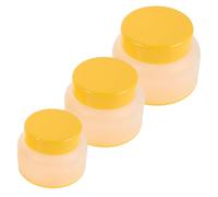 PAMINGONO 6pcs Refillable Frosted round Plastic Jars with Lids for Travel Cosmetics - 30g, 50g, 100g Cream, Body Butter, Scrub Containers for Skincare Samples and Lotion Storage
