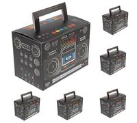 PAMINGONO 6pcs Retro Radio Shape Paper Party Boxes Lightweight Candy Packaging Boxes for Music Birthday Party