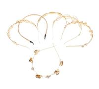 PAMINGONO 6pcs Unique European Style Headband Set Pearl Hairband Headpiece Jewelry Fashion Headbands Comfortable Lightweight Easy to Apply for Occasion