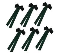 PAMINGONO 6pcs Velvet Hair Bows with Strong Duckbill Clips for Women and Elegant Green Ribbon Barrettes for Secure Hold Gentle Hair for Parties and Summer Hairstyles