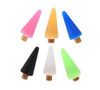PAMINGONO 6Pcs Wax Picker Heads for Rhinestone Application Nail Art Supplies Portable Replaceable Tips in Colors for Precise and Bead Fixing