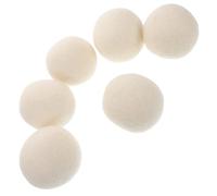 PAMINGONO 6pcs White Wool Tumble 6cm Anti-Static Laundry Softener for Clothes Dryer, Reusable Wool Fabric Softening Laundry Drying Accessory for Home Use
