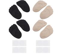 PAMINGONO 8pcs Assorted Colour Sponge Front Palm Shoe Insert Pads for Relief and Pressure Prevention, Breathable Mesh Cloth with Tape, Soft Half Insoles for High Heels and Daily Comfort