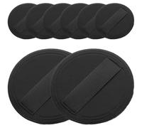PAMINGONO 8pcs Black Pu Leather Powder Applicators for Women, Ultra-thin Soft Velvet Makeup Pads for On-the-go Touch-ups and Extended Use, Stylish and Versatile Cosmetic Tools