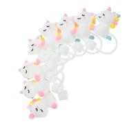 PAMINGONO 8pcs Cartoon Unicorn Silicone Straw Tips Covers Portable Food-Grade Protectors for Reusable Straws Lightweight and Easy to Carry for Fun Drinking Experiences