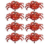 PAMINGONO 8pcs Inflatable King Crab Foil Balloons Set, Realistic Crab Shaped Party Decorations, Marine Animal Theme Birthday Party Supplies