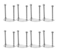 PAMINGONO 8pcs Stainless Steel Roller Skate Mounting Plates Rear Half-round Washers and Nuts Double Row Skate Bracket Hardware for Four-wheel Outdoor Repair and Installation