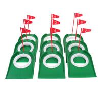 PAMINGONO 9pcs Golf Putting Cup with Flag Abs Plastic Practice Putting Hole for Indoor Outdoor Training Compact Design for Improving Accuracy and Ball Control