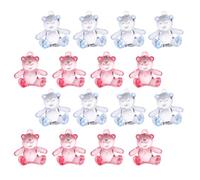 PAMINGONO Acrylic Bear Charms Adorable Mini Bear Pendants for DIY Handmade Decoration 48pcs in Pink and Blue, for Cute Jewelry Making and Shower Gifts