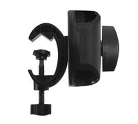 PAMINGONO Adjustable Metal Microphone Pole Clamp with Phone Holder Clip C-shaped Mic Stand Bracket for Live Streaming Recording and Broadcasting Secure Fasten Pole Mount Accessory