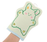 PAMINGONO Adorable Cartoon Bathing Glove Rabbit Embroidery Scrubbing Glove Exfoliating Mitt for Green Cartoon for Bathing and Clothes Cleaning