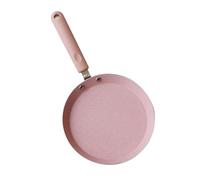 PAMINGONO Aluminum Non Stick Pan Quick Heat Conduction Easy Release Flat Bottom Pink Small Frying Pan for Eggs Cooking at Home
