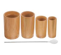 PAMINGONO Bamboo Cupping Jar Set with 5 Sizes Small to Extra Large Portable Bamboo Massage Cups for Traditional Cupping Therapy and Facial Massage for Wellness and Relaxation
