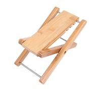 PAMINGONO Bamboo Guitar Practice Foot Support Footstool, Foldable Wooden Footboard Tool for Acoustic Guitar Players, Natural Color Height Adjustable Footrest for Music Practice
