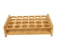 PAMINGONO Bamboo Wood Shot Glasses Organizer Tray with Slots Compact Serving Display for Whiskey Tequila Vodka Home Bar Party Easy to Clean Storage Holder for Cocktail and Martini Cups