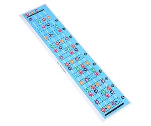 PAMINGONO Bass Guitar Scale and Chord Chart Poster, 4-string Electric Bass Guitar Learning Aid, Blue Wall Reference for Beginners and Practice