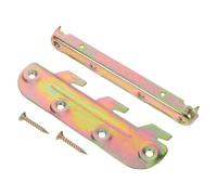 PAMINGONO Bed Rail Brackets Mounted Fittings 4 Sets Iron Golden with Mounting Screws for Secure Attachment to Footboards and Wooden Bed Frames