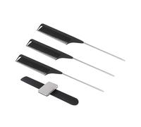 PAMINGONO Black Abs Hairpin Holder Wristband with 3 Tip Tail Combs Set, Hairdressing Tool to Absorb Metal Hairpins and Help You Get Items Quickly, Portable Hair Accessories for Women