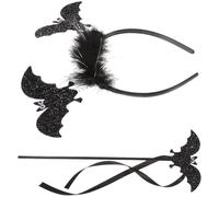 PAMINGONO Black Bat Headband for Women with Delicate Fabric and Plastic Design, Easy to Carry Decorative Halloween Accessory for Cosplay Party and Masquerade Random Color