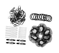 PAMINGONO Black Invisible Hair Net Set for Ballet Dancers with Sturdy Fabric Hairpins and Elastic Bands to Secure The Bun and Keep Hair Neat