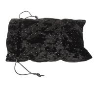 PAMINGONO Black Velvet Drawstring Bag for Tarot Card Storage, Jewelry Pouch with Pearl Rhinestones, Colorful Celestial Design, Small Organizer Pouch for Home and Travel