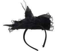 PAMINGONO Black Witch Hat Headband for Halloween with Comfortable Fabric and Plastic Material, Eye-catching Design Suitable for Witch Costume Party Accessories