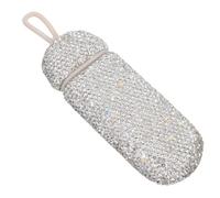 PAMINGONO Bling Pill Case with Compartments Small Portable Rhinestone Travel Pill Organizer for Moisture Protection Daily Medicine Storage for Outdoor Use and Nursing