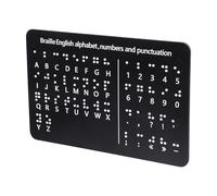 PAMINGONO Braille Board with Raised Dots Letters and Punctuation for Home Schooling Sturdy Black Aluminum Composite Educational Tool for Blind