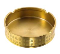 PAMINGONO Brass Ashtray with Smooth Edges, Easy to Clean Vintage Style Cigarette Ash Holder Ornament for Office and Bar, Simple Retro Home Ashtray Decoration