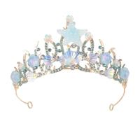PAMINGONO Bridal Crown Rhinestone Mermaid Sea Star Headband Wedding Princess Hair Accessory for Bride Party Decor