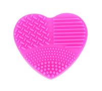 PAMINGONO Brush Cleaning Pad with Hollow Flexible Design Heart Shaped Silicone and Hand Held Style Adorable Makeup Brush Cleaner Mat