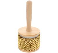 PAMINGONO Cabasa Hand Percussion Instrument with Wooden Handle, 8.5Cm Metal African Shaker for and Adults, Portable Mini Cabasa Musical for Jazz, Latin, and Educational Play