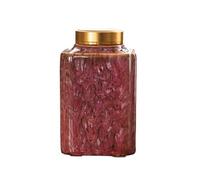 PAMINGONO Ceramic Airtight Tea Canister for Home and Kitchen Use with Sealing Storage Feature, Stylish Pink Portable Coffee and Tea Beans Supply Jar with Aluminum Lid
