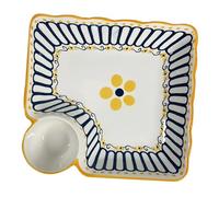 PAMINGONO Ceramic Divided Plate for Multi-Compartment Breakfast Sauce and Fruit Storage Dish Balanced Nutrition Tableware for Family Use