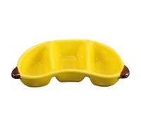 PAMINGONO Ceramic Divided Serving Tray Banana Shape, 3-Compartment Fruit Shaped Plate, Thickened Snack Bowl for Condiments and Appetizers, Yellow Novelty Dish for Entertaining and Table