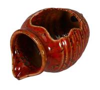 PAMINGONO Ceramic Flowing Water Jar Fountain Small Rustic Red Tabletop Circulating Eco Fish Tank for Indoor Garden Water Feature and Home Decor