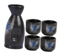 PAMINGONO Ceramic Japanese Sake Set with Pot and Cups Elegant Household Sake Serving Kit for Home Bar Restaurant Use Non-Fading Polished Porcelain Wine Container