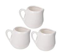 PAMINGONO Ceramic Sauce Jug and Mini Milk Pitcher 100ml Porcelain Creamer Cups for Dining and Serving Sauces, White 3pcs Set for Kitchen and Entertaining