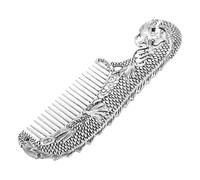 PAMINGONO Chinese Hand-carved Dragon Comb Vintage Decorative Alloy Hair Styling Tool Traditional Scalp Massage Accessory Unique for Art Lovers and Home Decor
