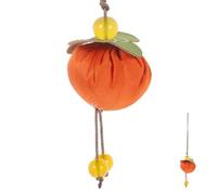 PAMINGONO Chinese Style Persimmon Sachet Bag Pendant, Small Blessing Amulet Hanging Ornament for Home and Car, Traditional Lucky Charm Ancient Feng Shui Design